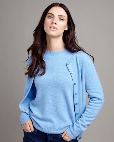 Pale blue cashmere top cardigan